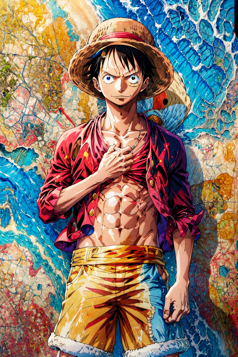 Ảnh Luffy ngầu đẹp fanArt làm hình nền điện thoại 7