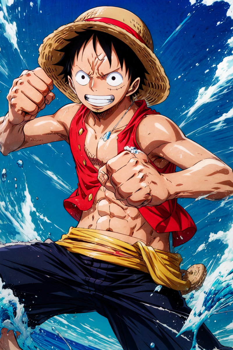 Ảnh Luffy ngầu đẹp fanArt làm hình nền điện thoại 5