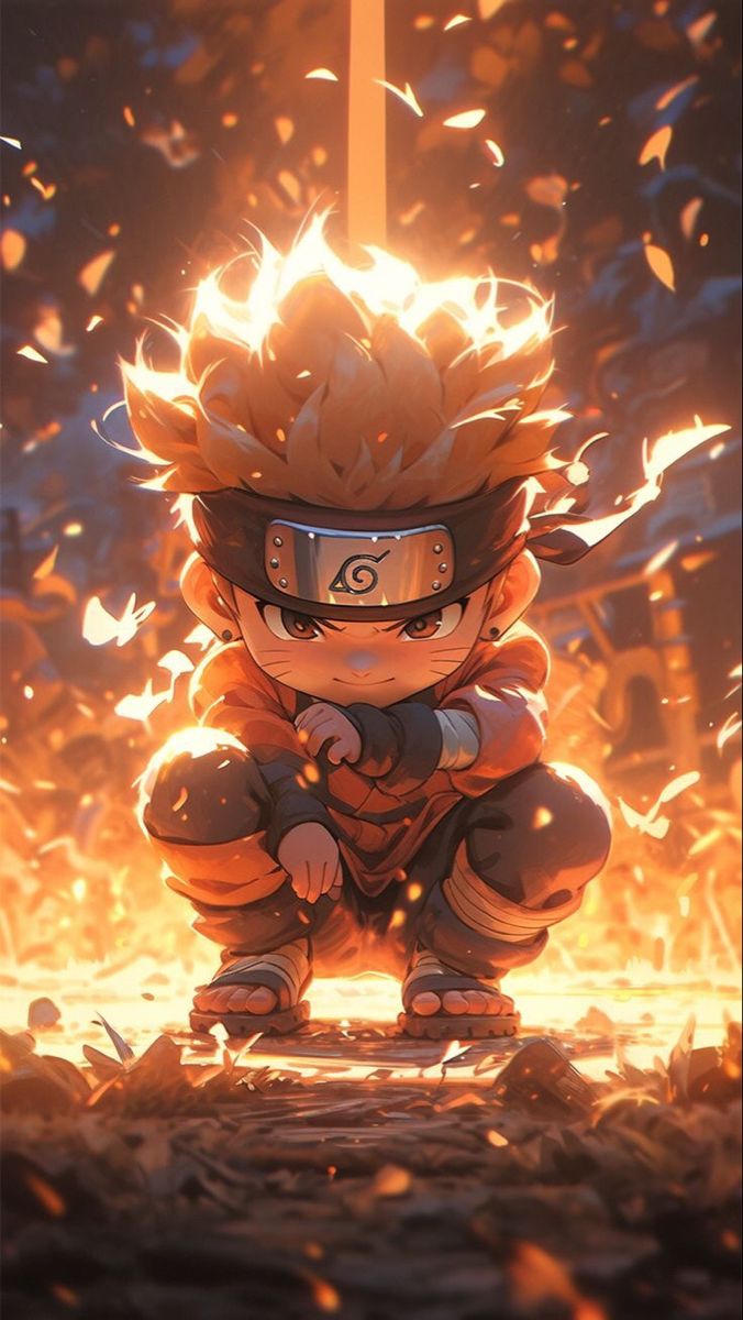 Hình nền Naruto Chibi 3D dễ thương