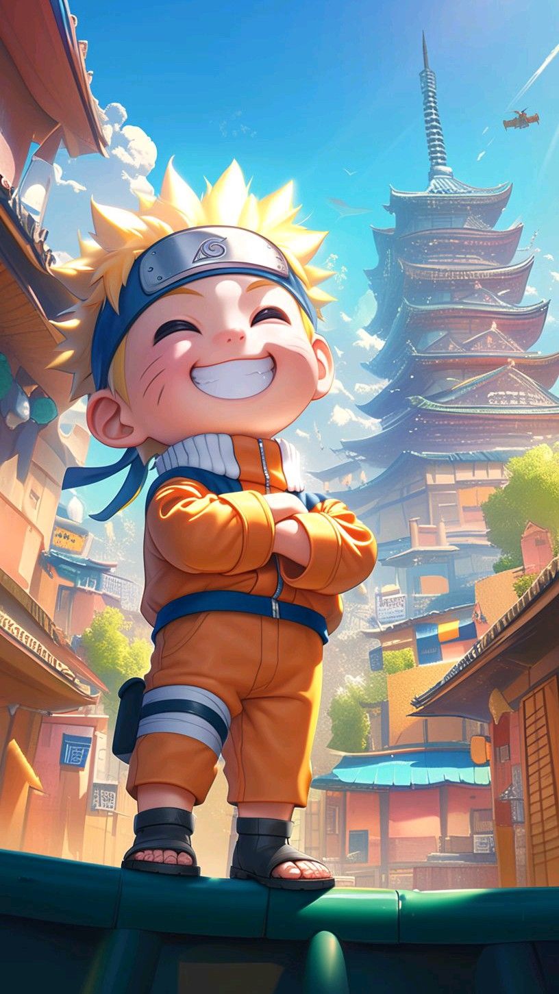 Hình nền Naruto Chibi 3D dễ thương 4