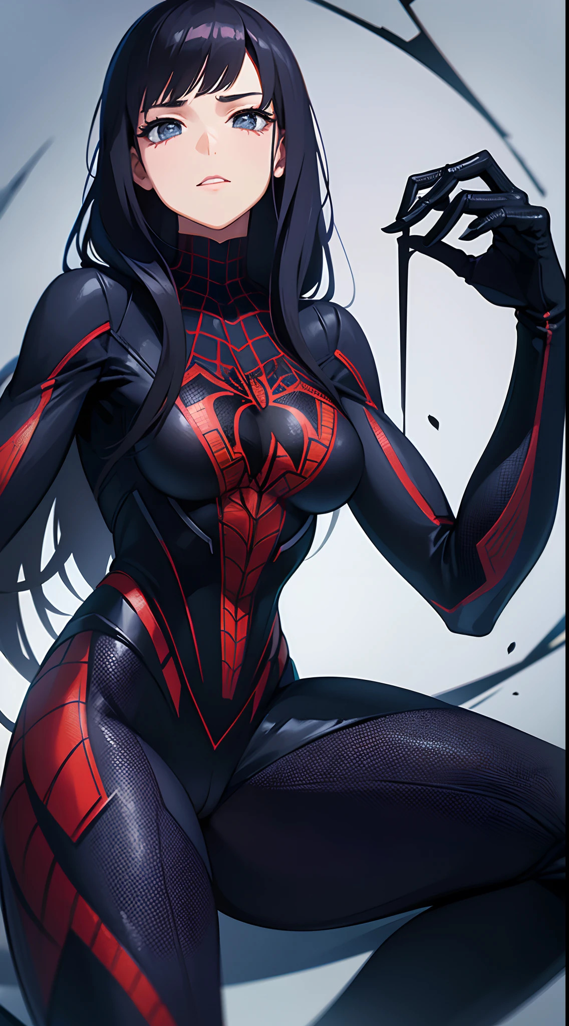 Hình nền Spider Girl AI Black and White cực nét dành cho điện thoại 10