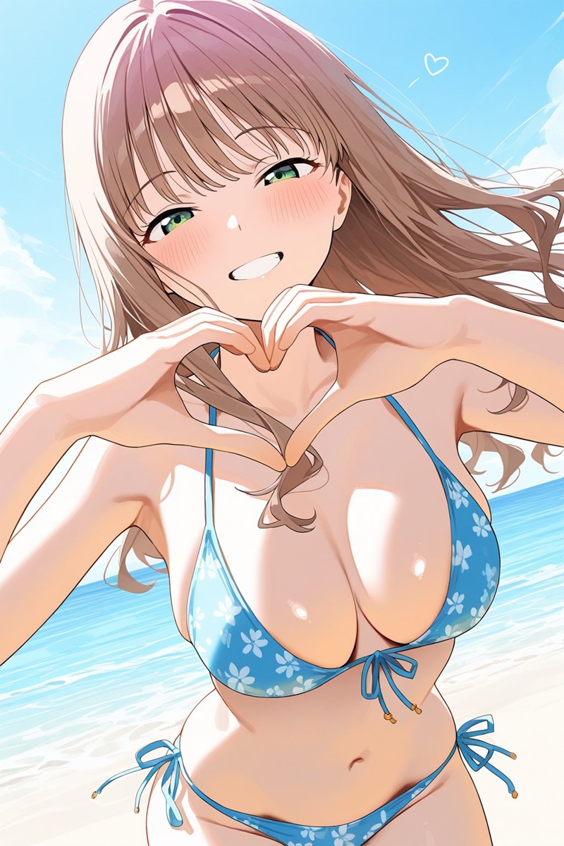 Ảnh Anime không che, thần nữ mặc đồ tím hở hang ngực siêu to