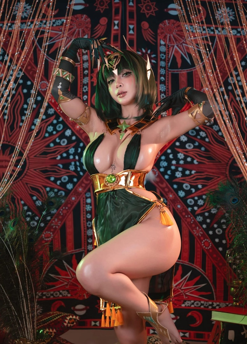 Ảnh Cosplay Genshin Impact Raiden Shogun khỏa thân nghệ thuật, ngực căng tràn