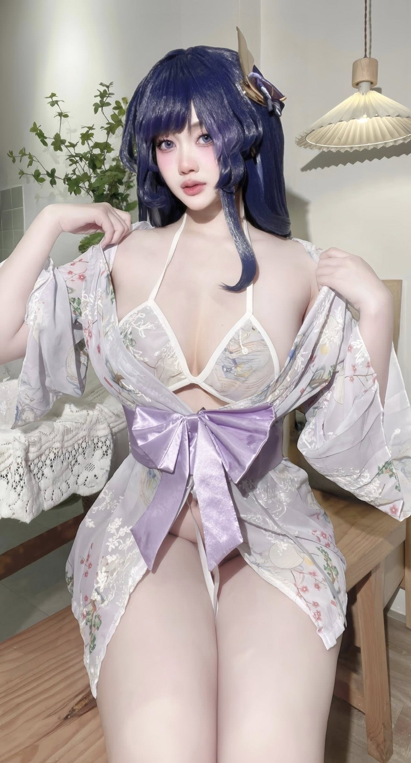 Lingerie đỏ quyến rũ ảnh coser Yuki Hiino