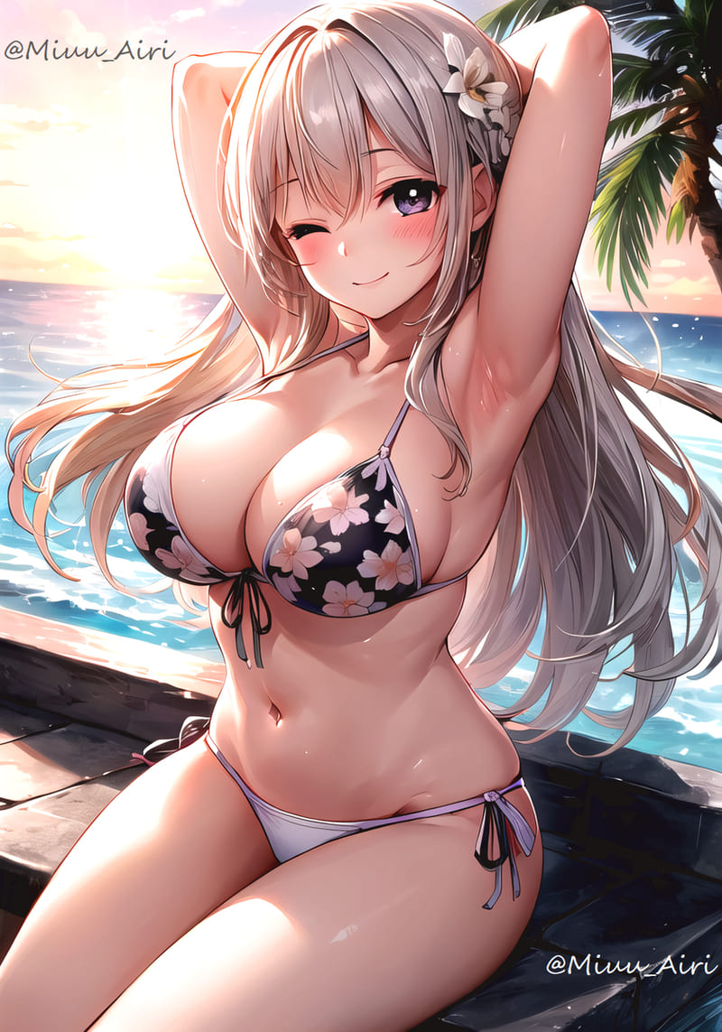 hình gái anime mặc bikini 3