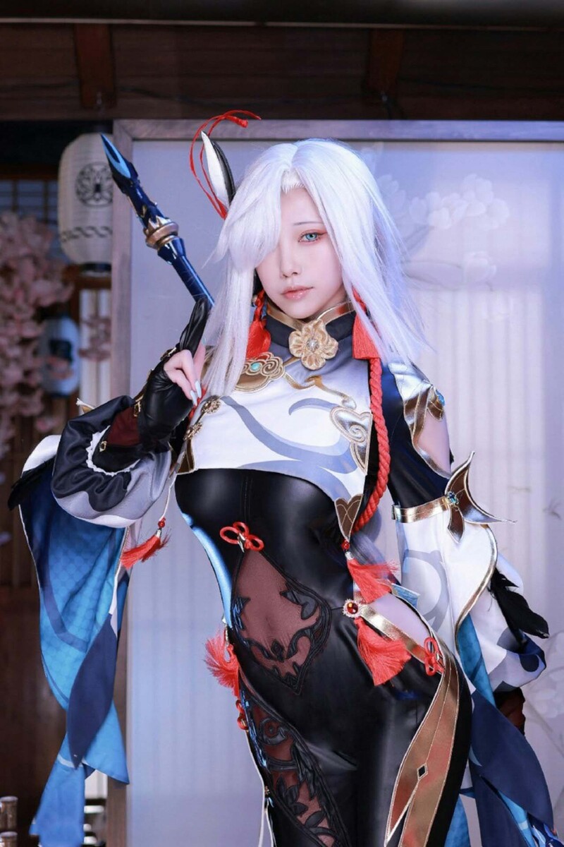 Coser 水淼 Aqua cosplay Shenhe 8