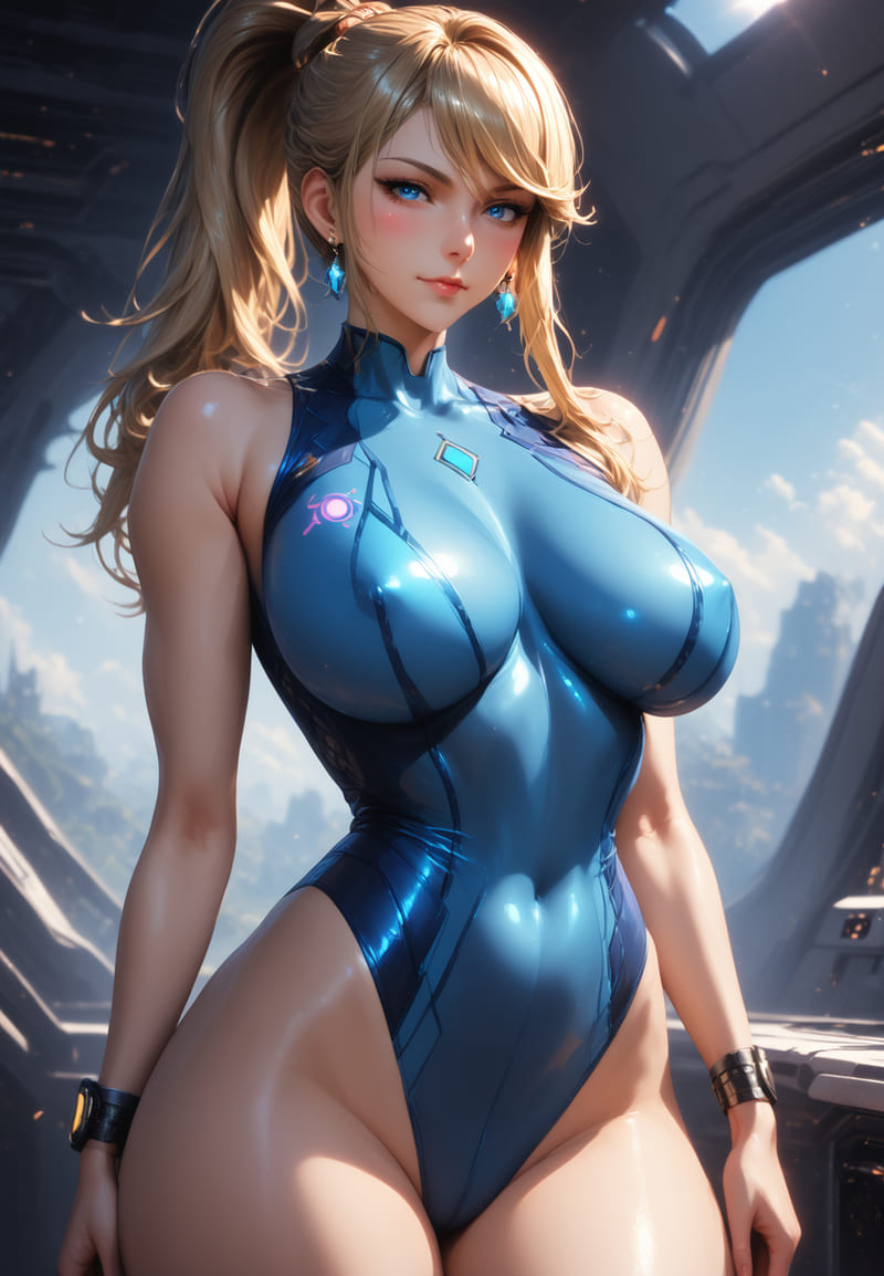 anime blue bodysuit