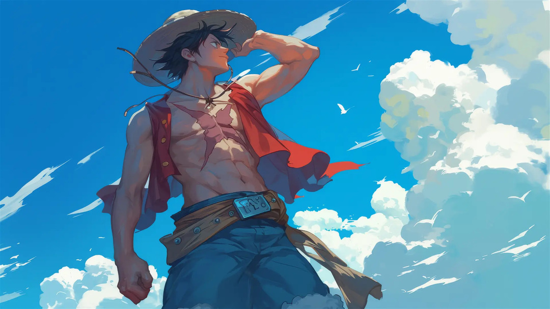 hình nền anime ngầu one piece - Luffy's Back