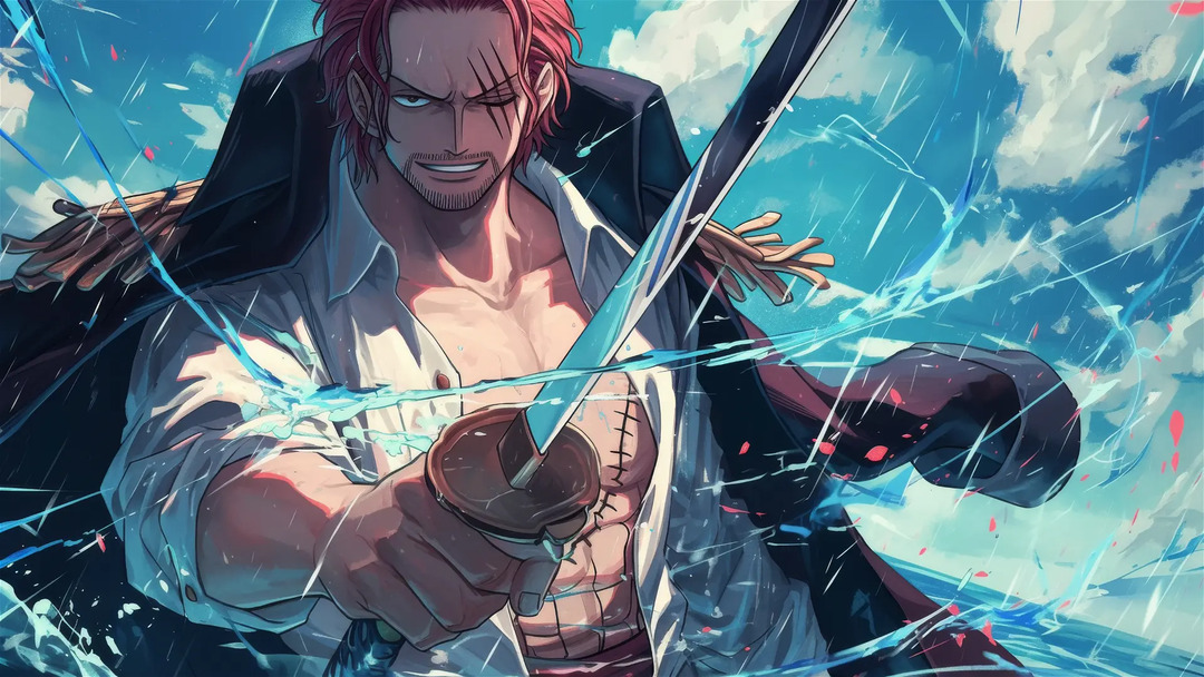 hình nền one piece cho laptop Shanks' Lightning Strike at Sea