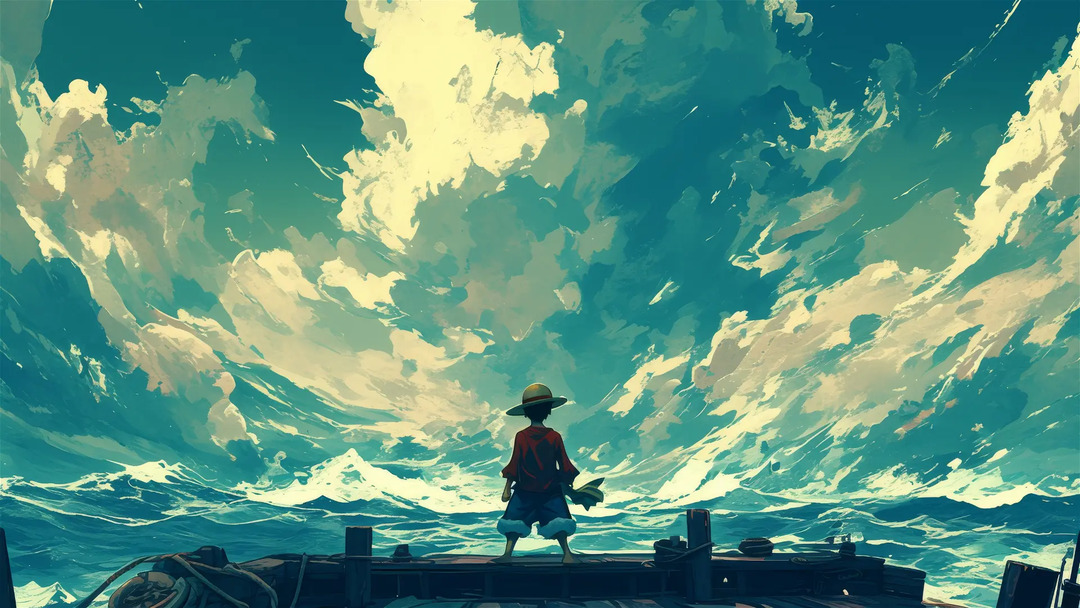 hình nền one piece đẹp Luffy's Quiet Contemplation