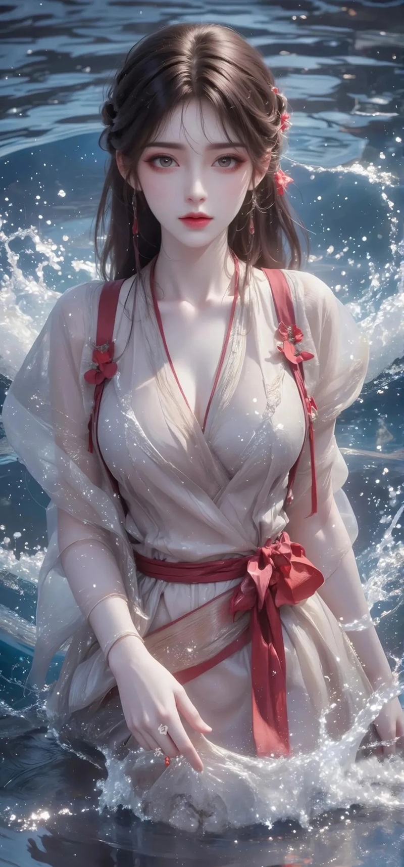 mỹ nhân cổ trang anime tạo dáng nhẹ nhàng đầy cuốn hút