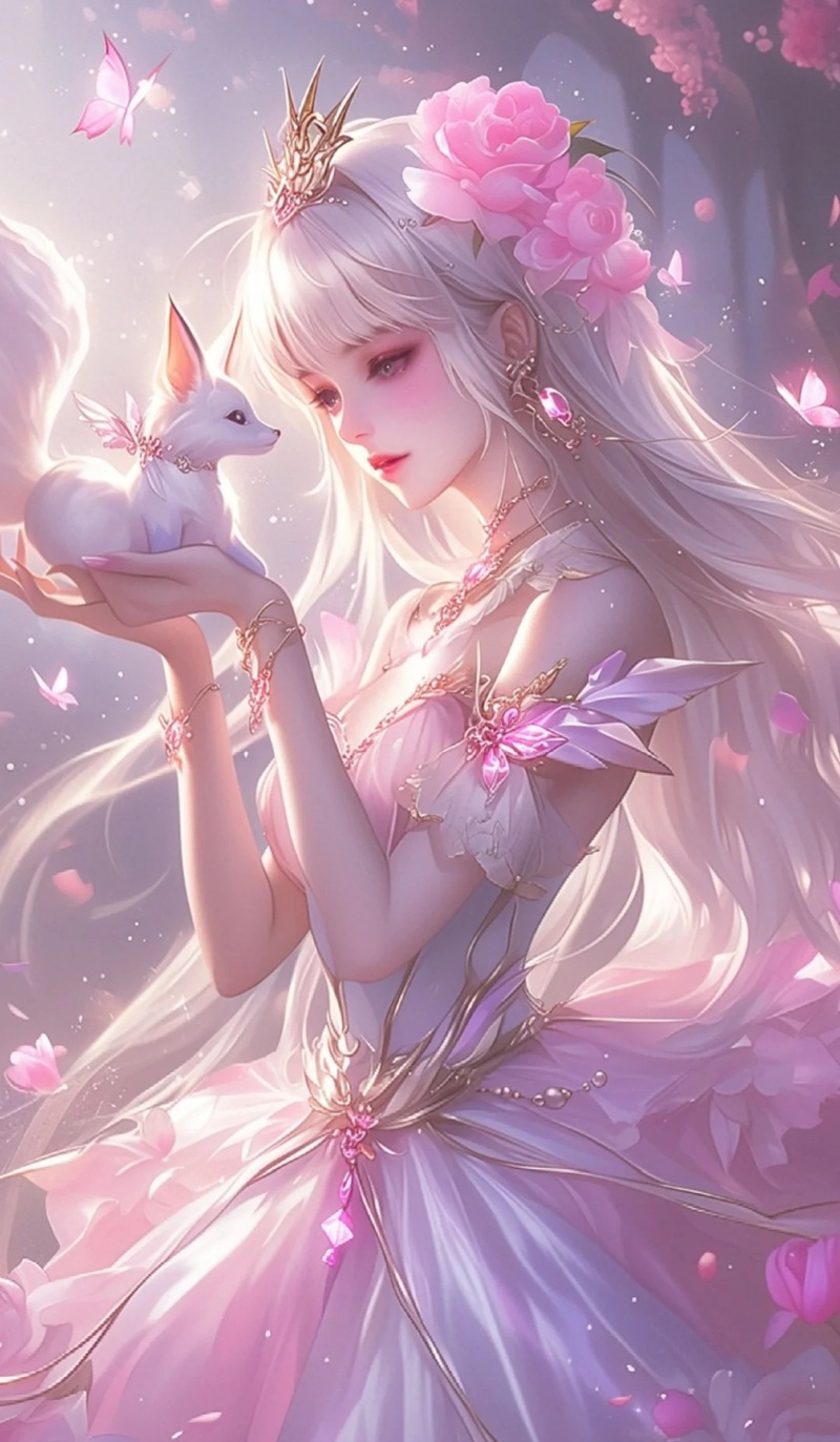 cô nàng anime cổ phong với mái tóc dài bay trong gió