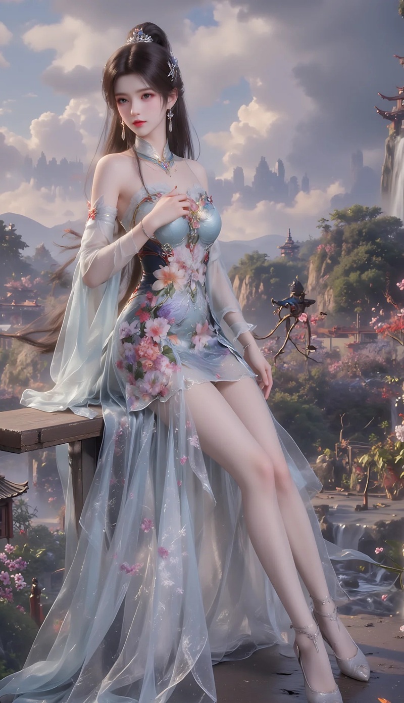 mỹ nhân cổ phong anime với ánh mắt quyến rũ đầy bí ẩn