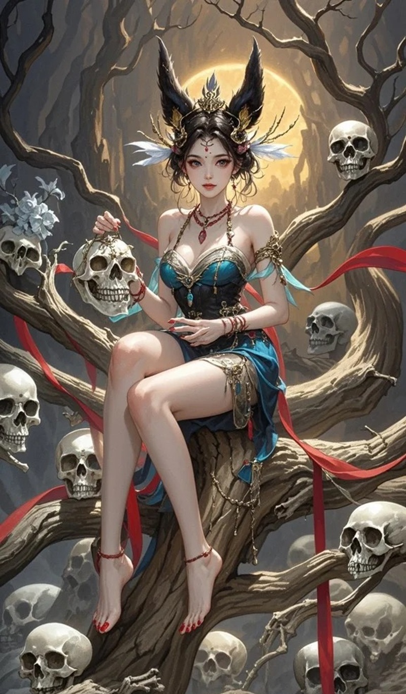 hình ảnh tiên hiệp anime nữ mặc váy đỏ cực sexy
