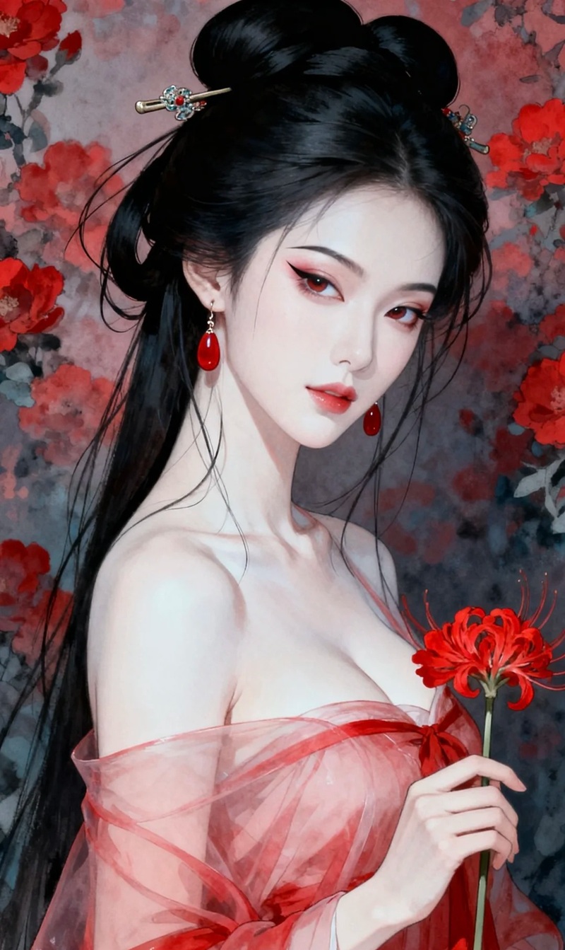 ảnh anime cổ trang Trung Quốc cùng trang phục hán phục trắng