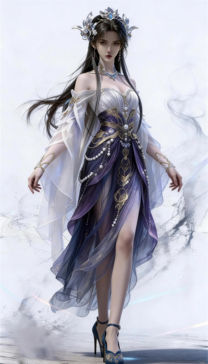 cô gái anime cổ trang Trung Hoa tạo dáng bên hoa đào