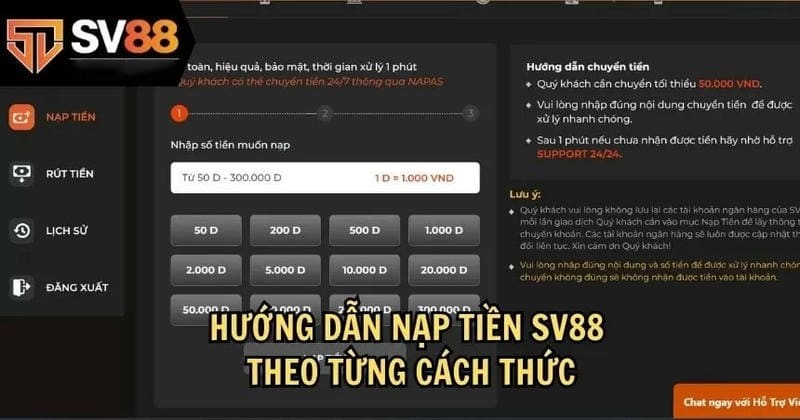 Những điều kiện cần biết trước khi nạp tiền SV88