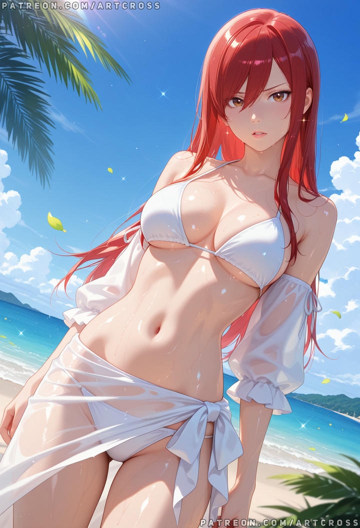 anime nữ mặc đồ bơi trắng (1)