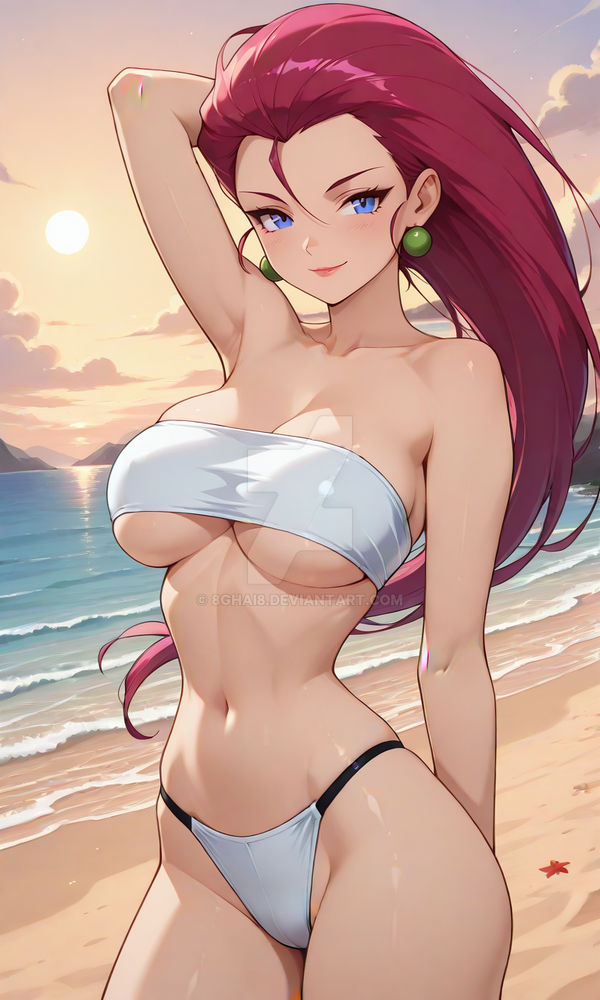 cô gái anime mặc bikini trắng (1)