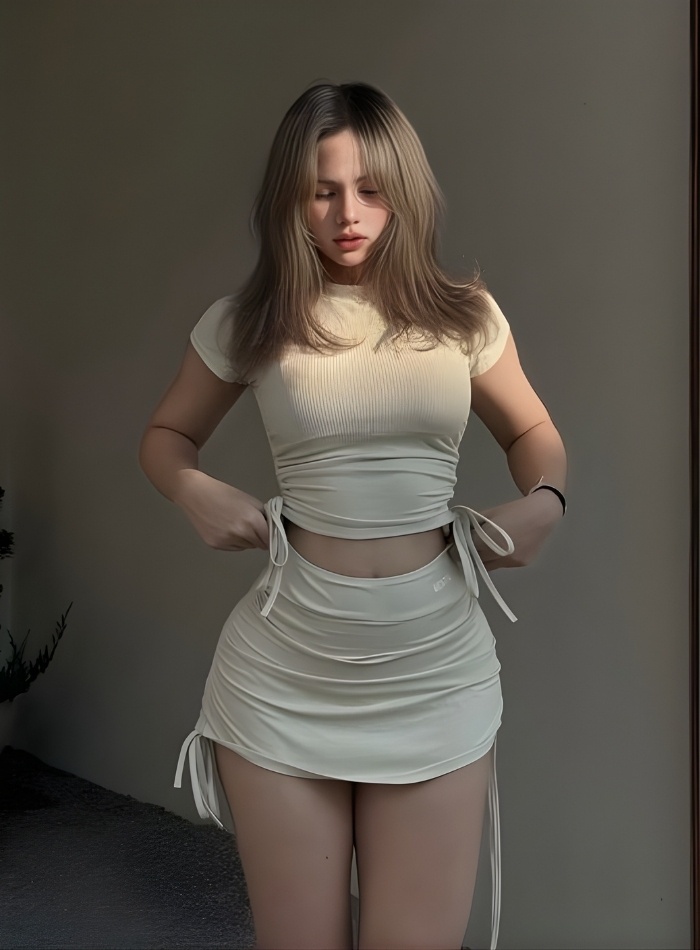 ảnh girl váy ngắn pastel