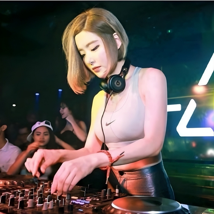 ảnh nữ DJ chụp từ góc nghiêng quyến rũ