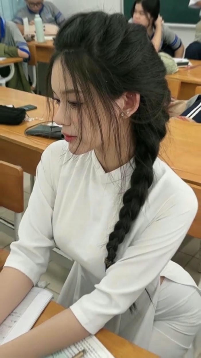 áo dài nữ sinh floral