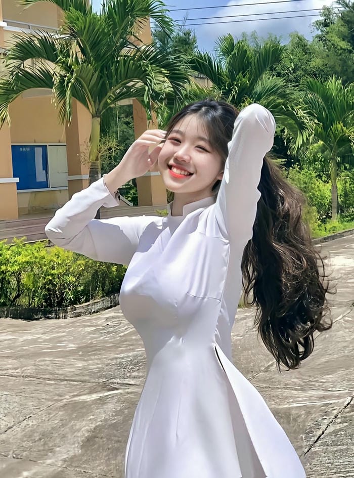 áo dài nữ sinh phong cảnh