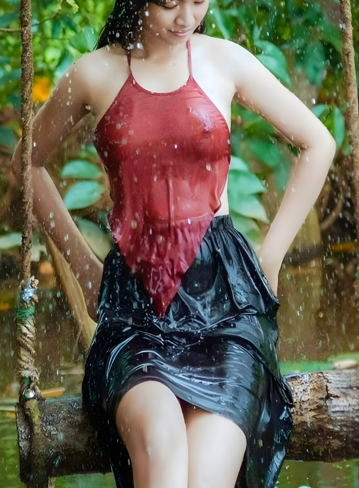 gái xinh diện áo yếm đỏ gợi cảm