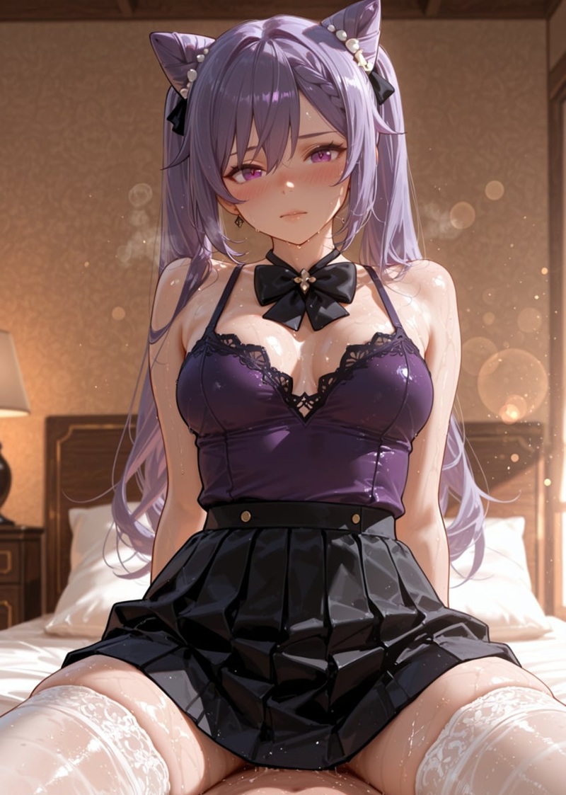 Keqing Genshin hentai ahegao, mặt méo xẹo vì khoái cảm cực độ