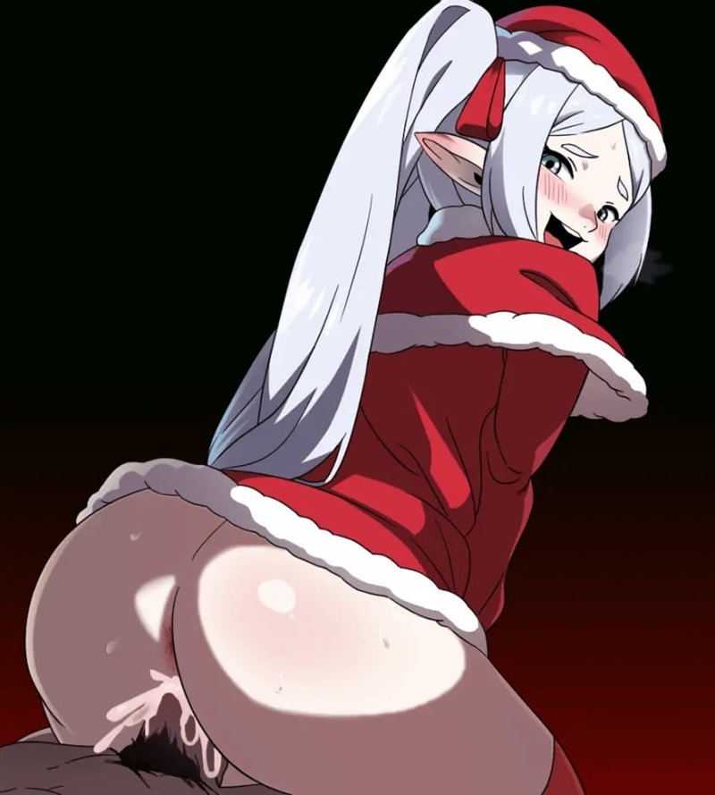 Frieren hentai ngồi dạng chân với biểu cảm lạnh lùng