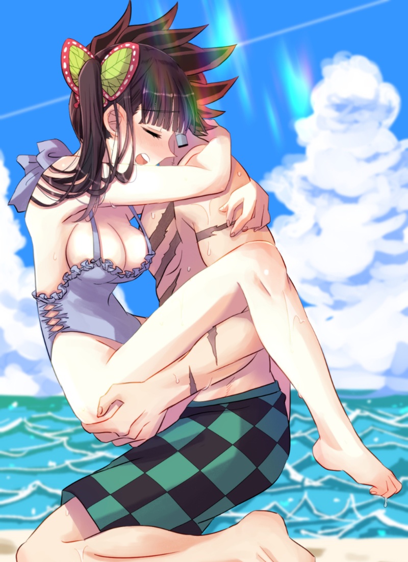 Ảnh hentai Kanao nằm ngửa với biểu cảm ngây thơ dần thay đổi