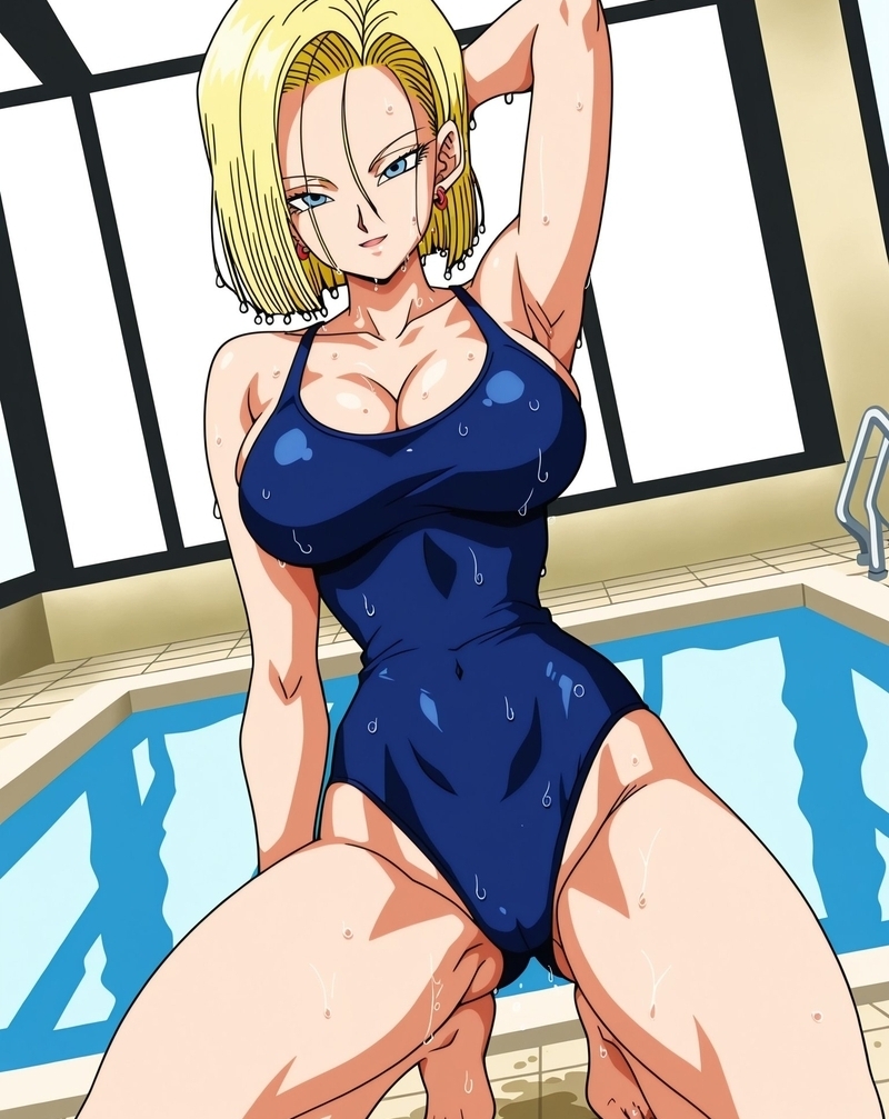 Android 18 trong những thiết kế minh họa anime đẹp mắt