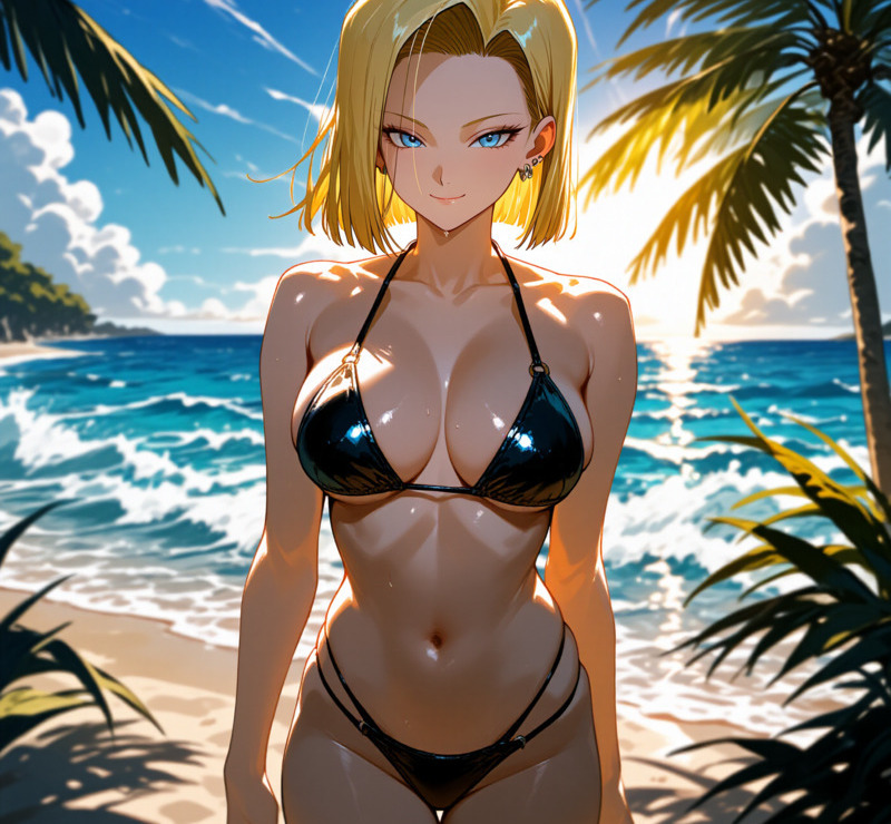 Android 18 cùng tạo hình anime đầy cá tính và cuốn hút