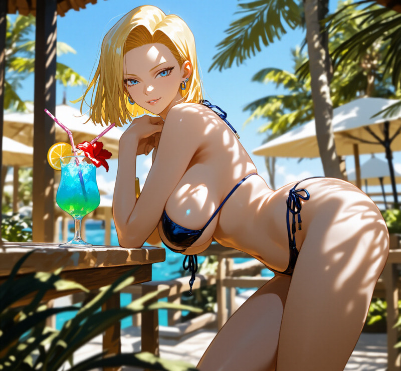 Android 18 cùng vẻ ngoài cá tính và phong thái lạnh lùng