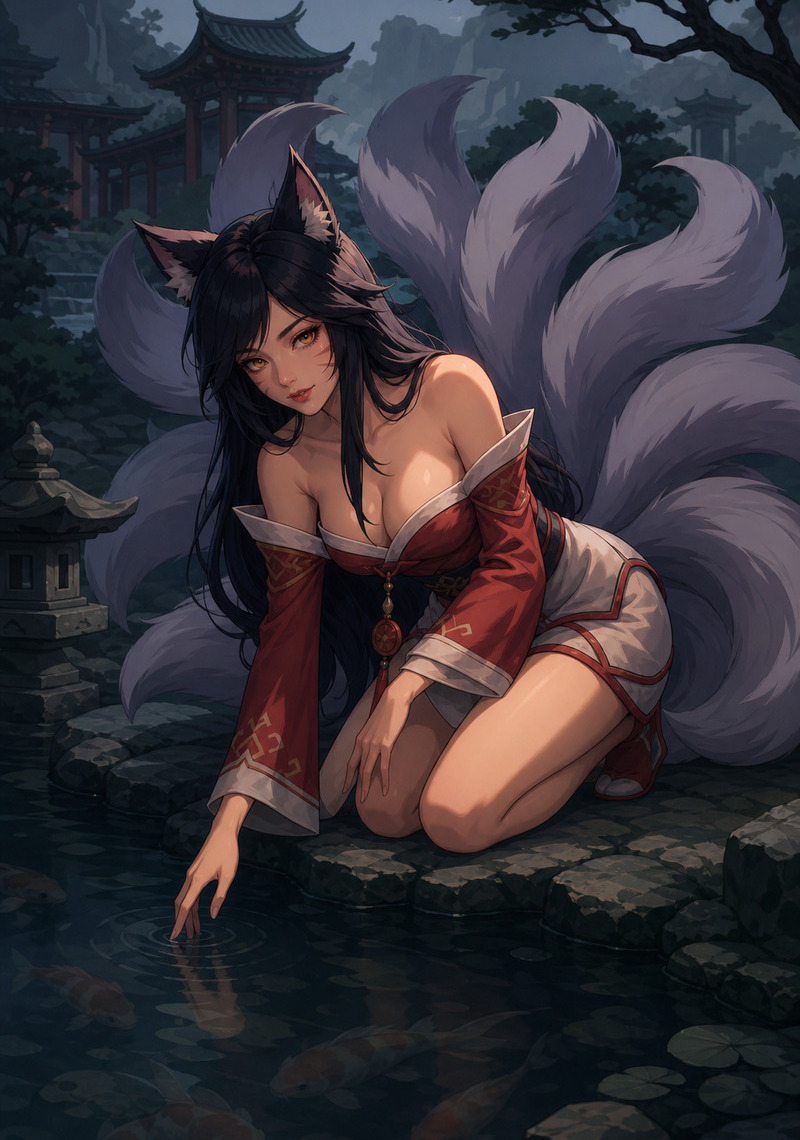 Ảnh Ahri Hentai với phong cách nghệ thuật anime độc đáo