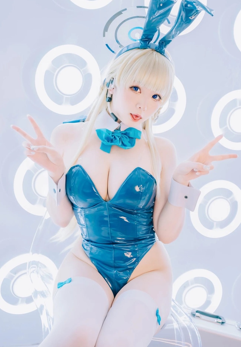 Ảnh Cosplay Asuma Toki Bunny R34 đứng doggystyle mông cong