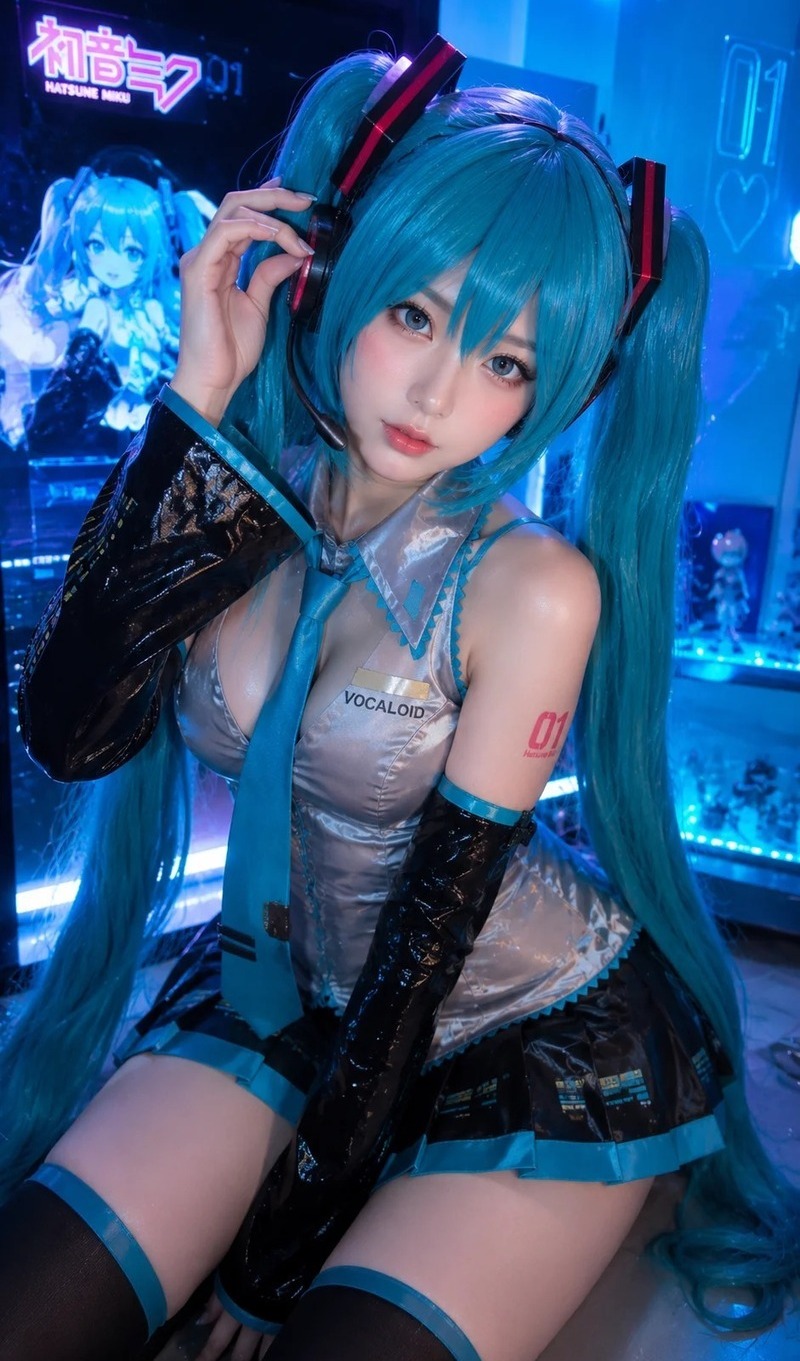 Hình ảnh Hatsune Miku trong các bộ trang phục biểu diễn đẹp mắt