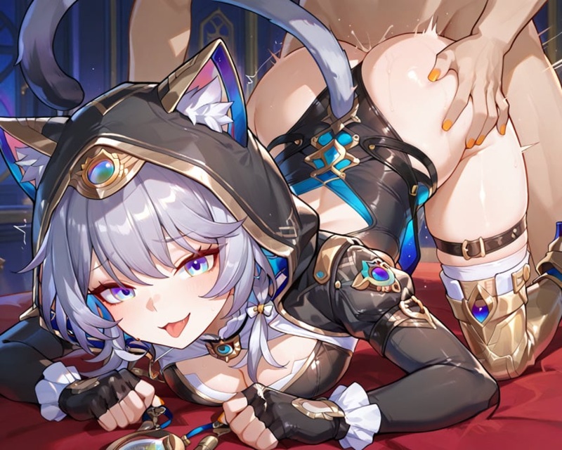 Ảnh Hentai Cipher mông cong mặc bodysuit hở hàng