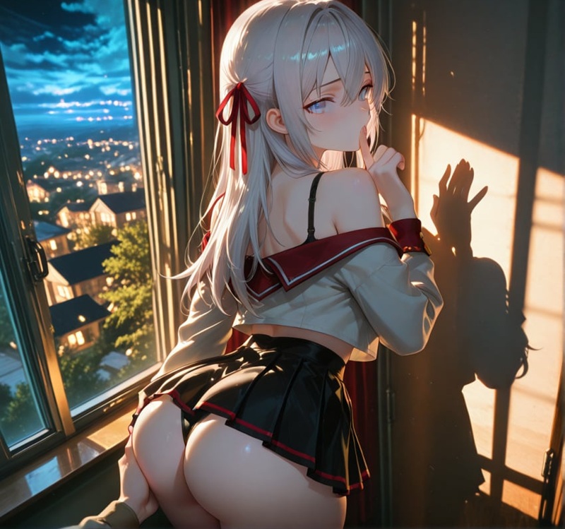 Gái hentai nữ sinh lớp 12, tư thế quỳ gối đầy khiêu dâm