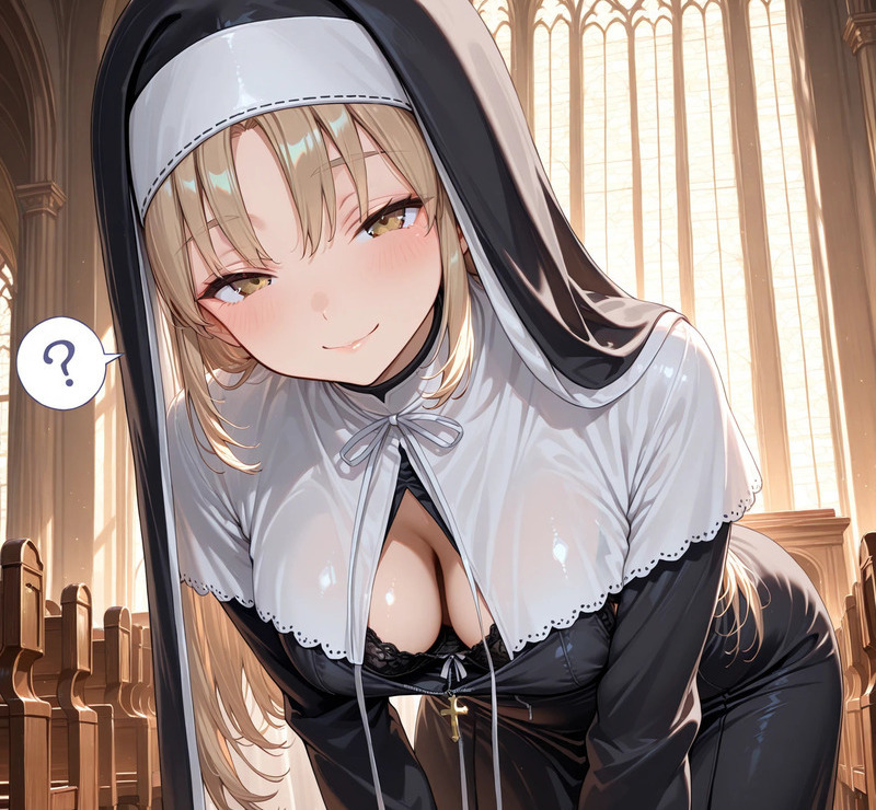 Ảnh nữ tu anime với phong cách nghệ thuật sáng tạo