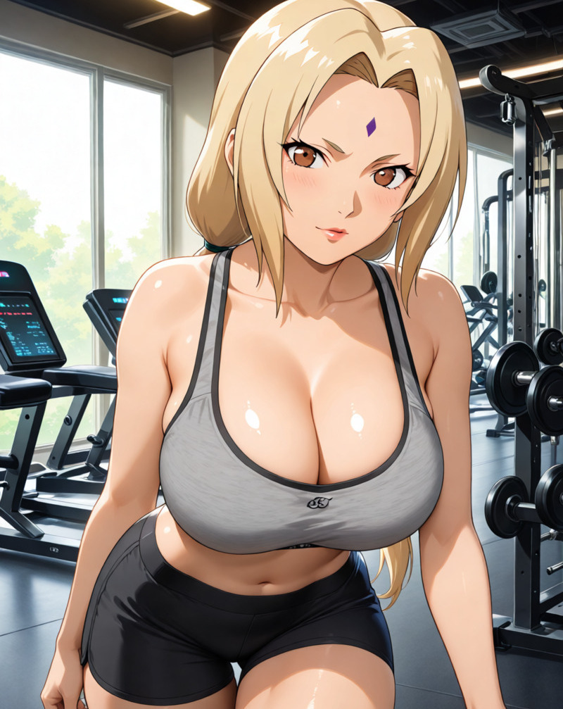 Tsunade với phong thái lãnh đạo mạnh mẽ trong Naruto