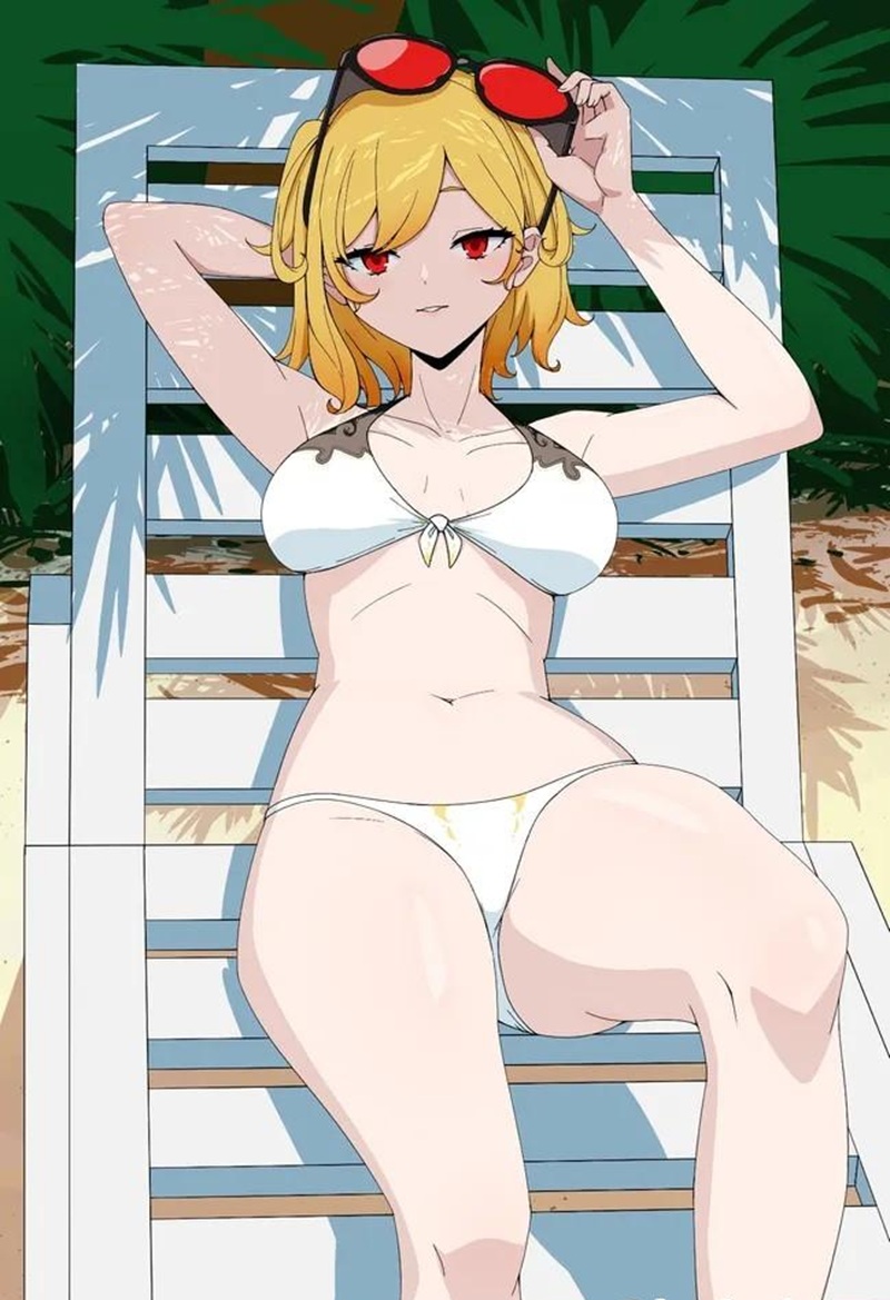 Ảnh Gái Anime Mặc Bikini Trắng bikini trắng mỏng