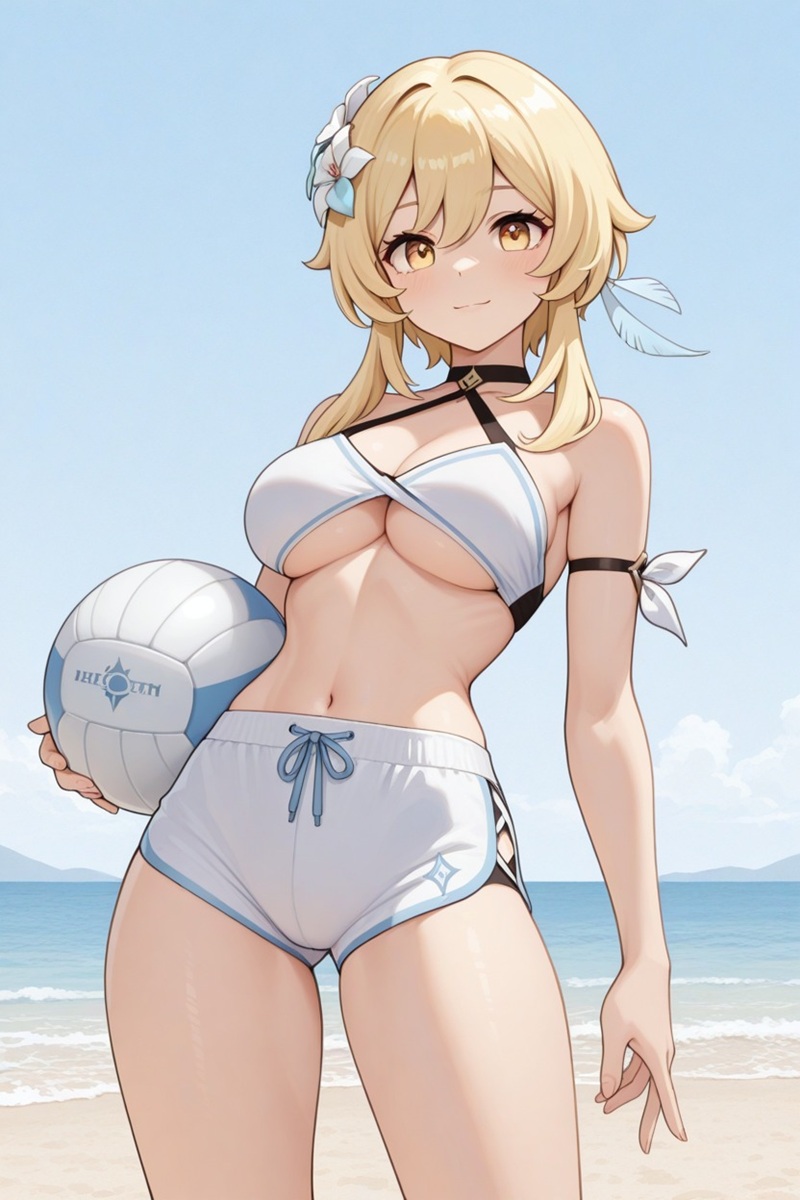 Ảnh Gái Anime Mặc Bikini Trắng ngực nảy tưng