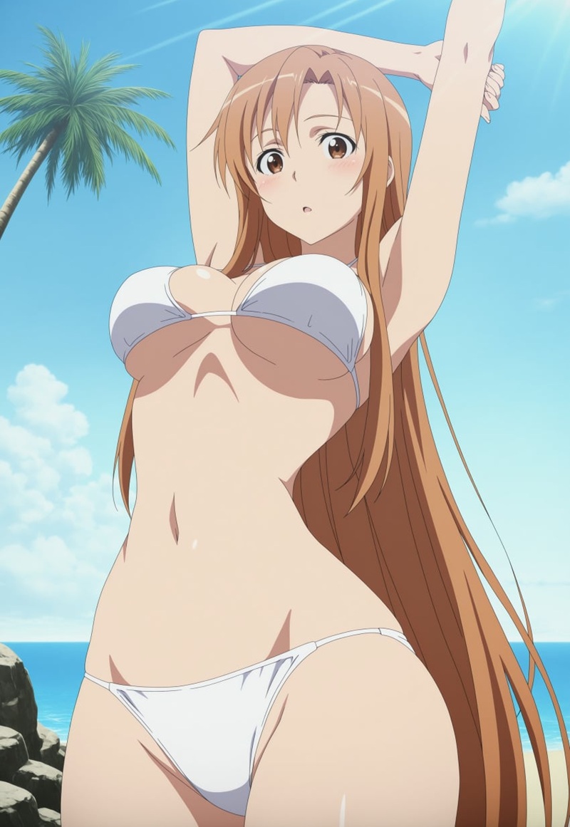 Ảnh Gái Anime Mặc Bikini Trắng ướt át gợi tình