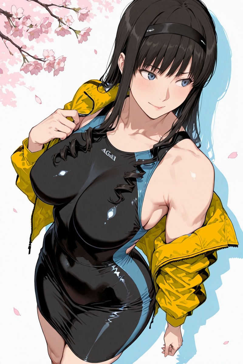 Cô gái anime bodysuit đỏ bó sát đang nhảy động