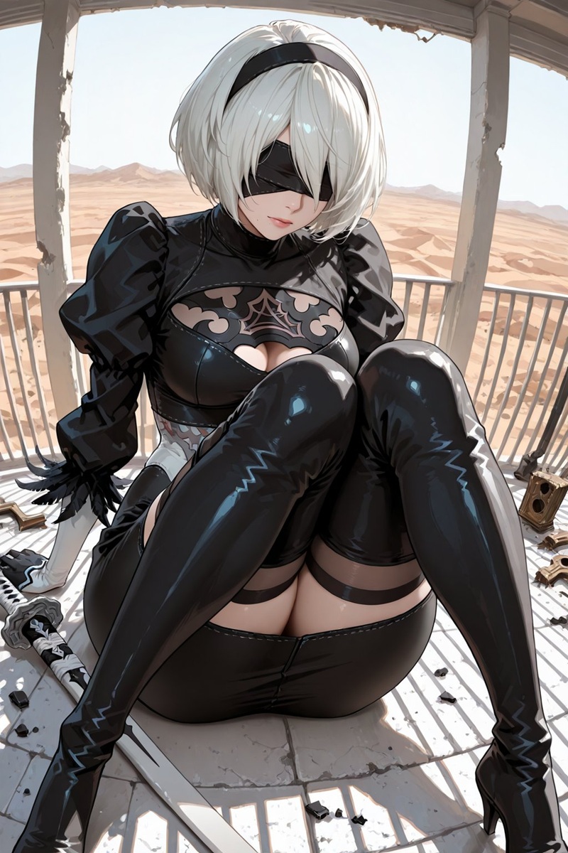 Cô gái anime bodysuit giáp cơ khí, chủ đề sci-fi