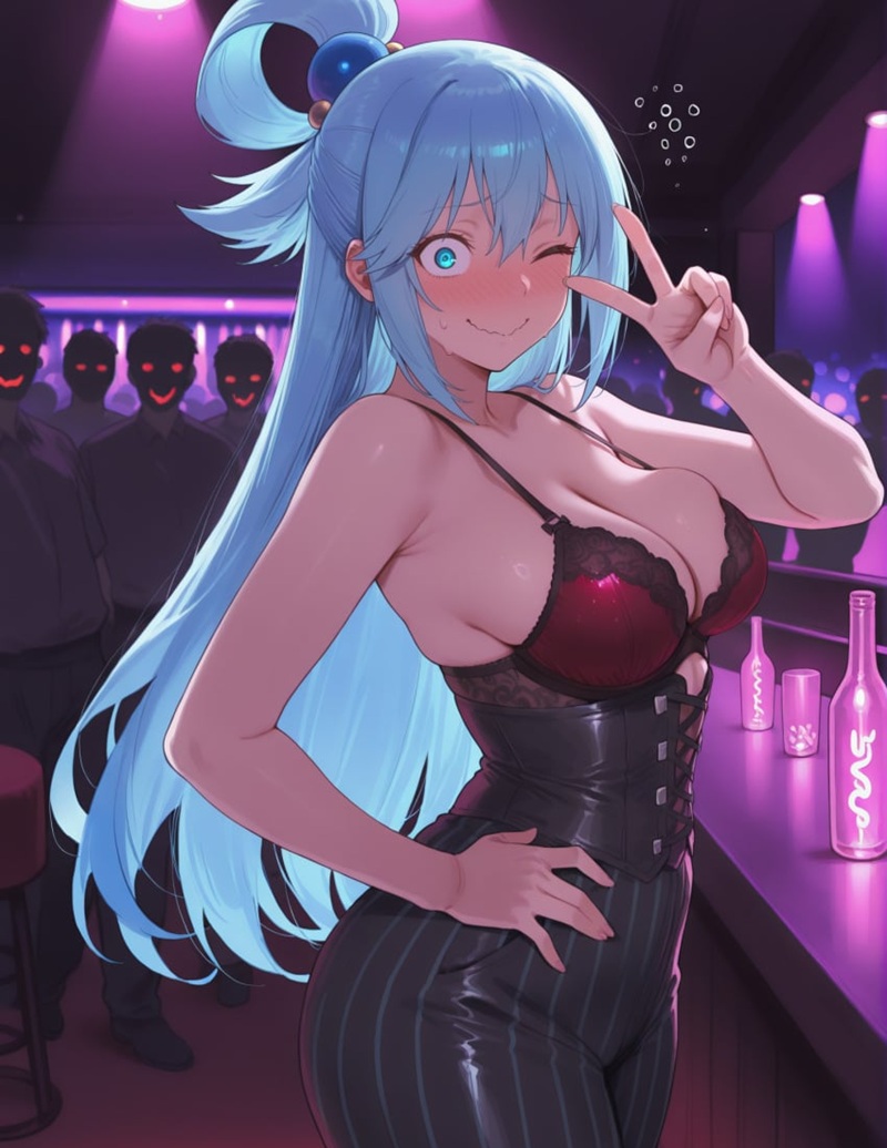 Anime girl bodysuit xanh lá trong rừng, hình ảnh thiên nhiên