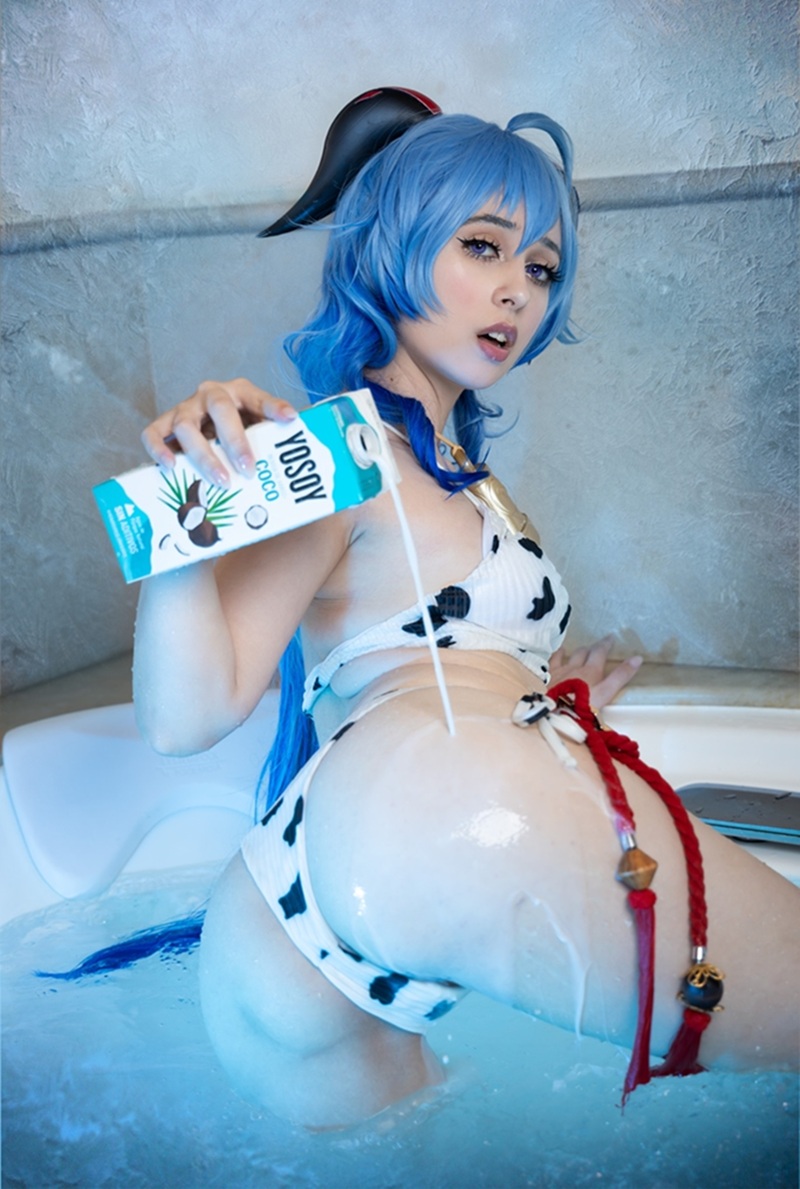 Ảnh Cosplay Ganyu chân dài dạng rộng mời đụ