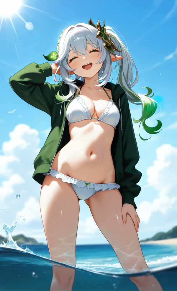 Nahida anime với phong cách minh họa kỹ thuật số ấn tượng