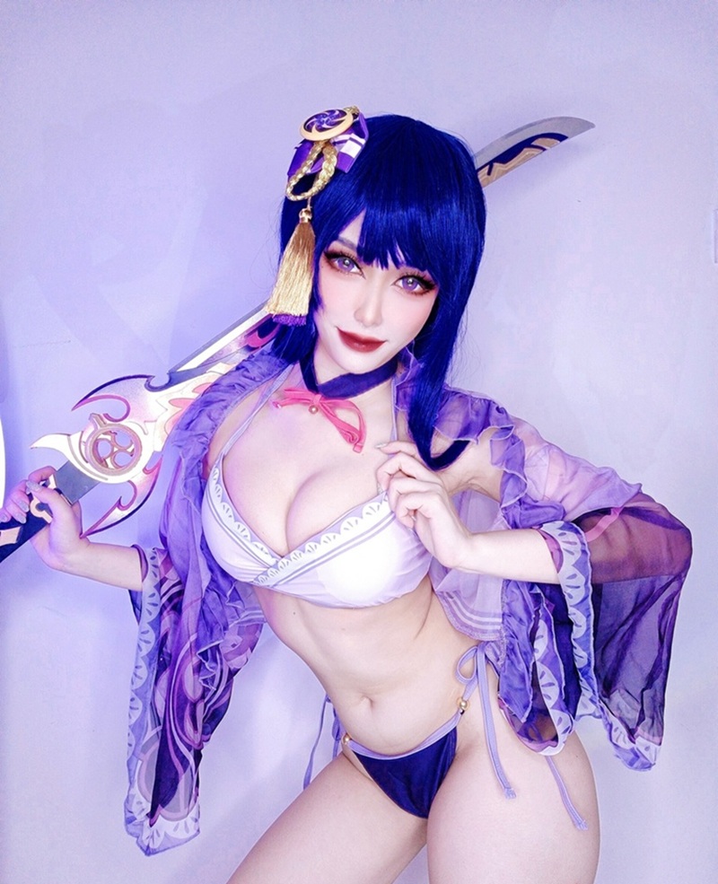 Ảnh Cosplay Raiden Shogun cosplay bị địt mạnh